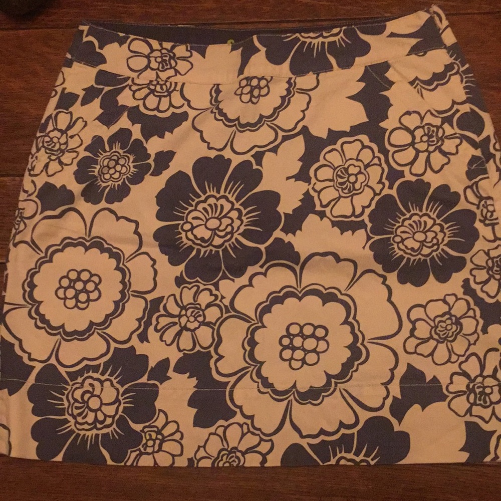 Blue and White Mini Skirt